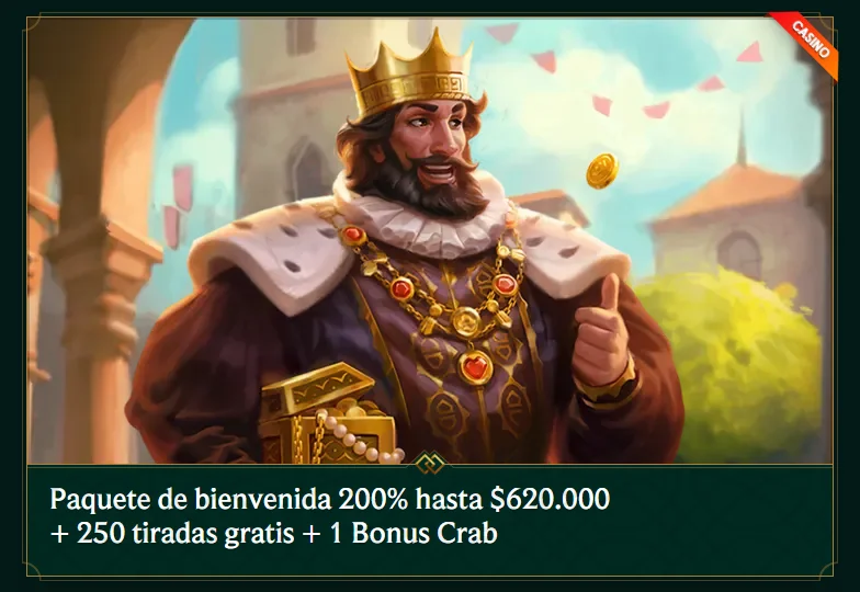 Captura de pantalla del bono de bienvenida de Casinia Casino Chile.