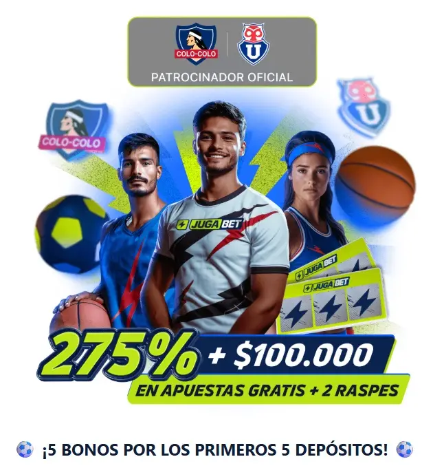 Captura de pantalla del banner del bono de bienvenida JugaBet para apuestas deportivas