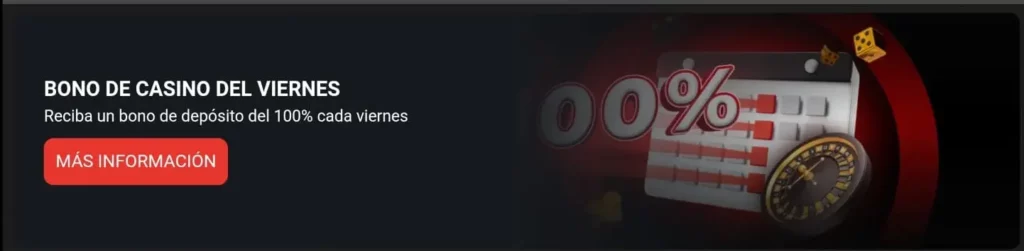 Captura de pantalla del banner del Megapari Bono de Casino del Viernes