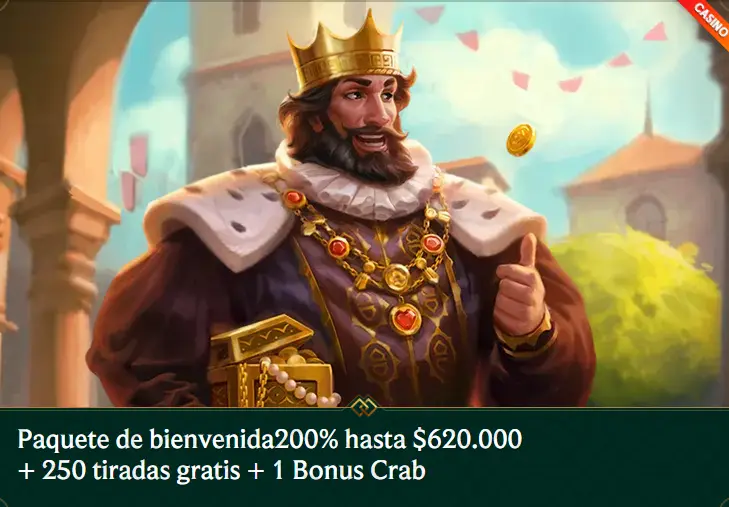 Pantalla del bono de bienvenida de Casinia Casino Chile que muestra la oferta del 200% con 250 giros gratis